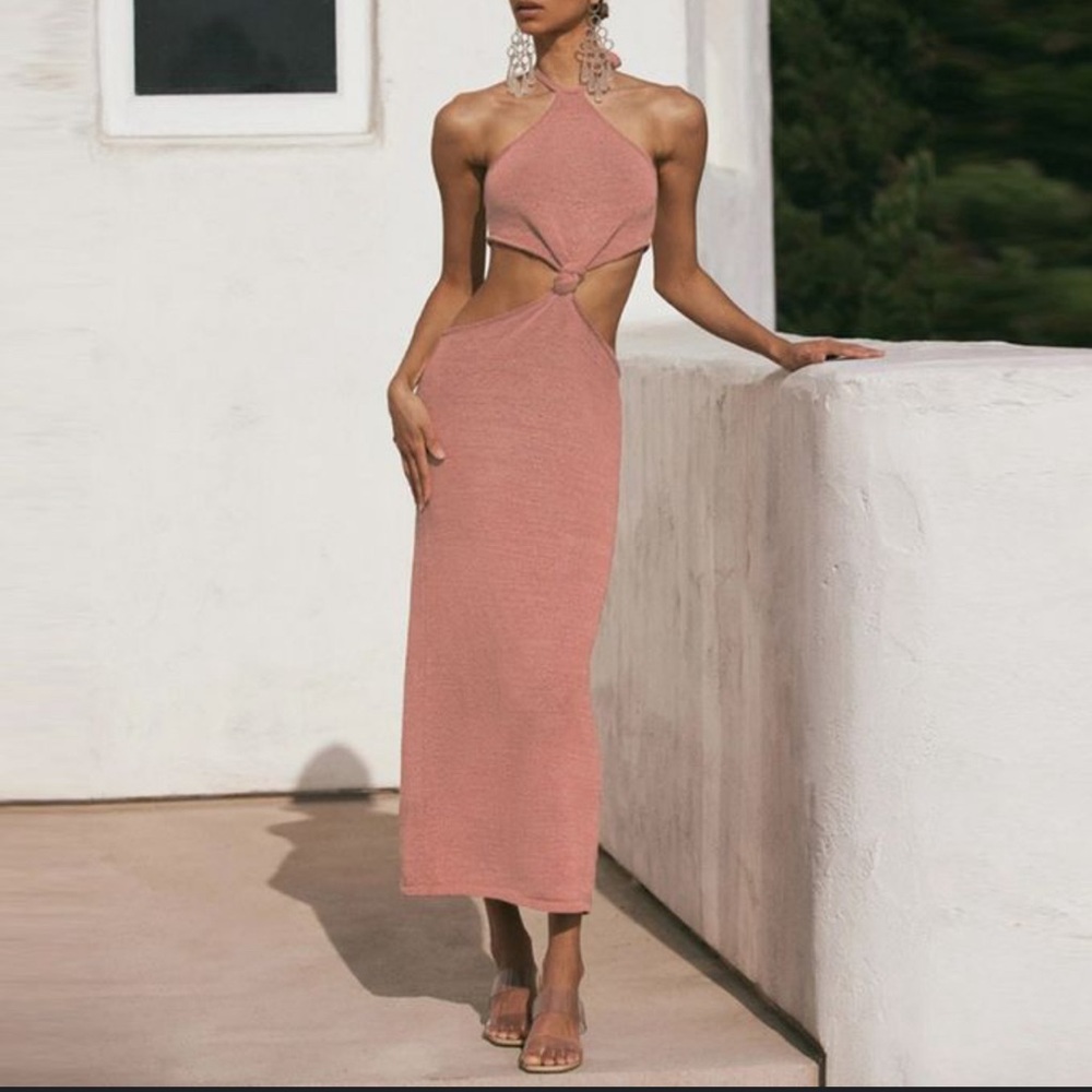 Cult Gaia Knit Cameron Halter Dress